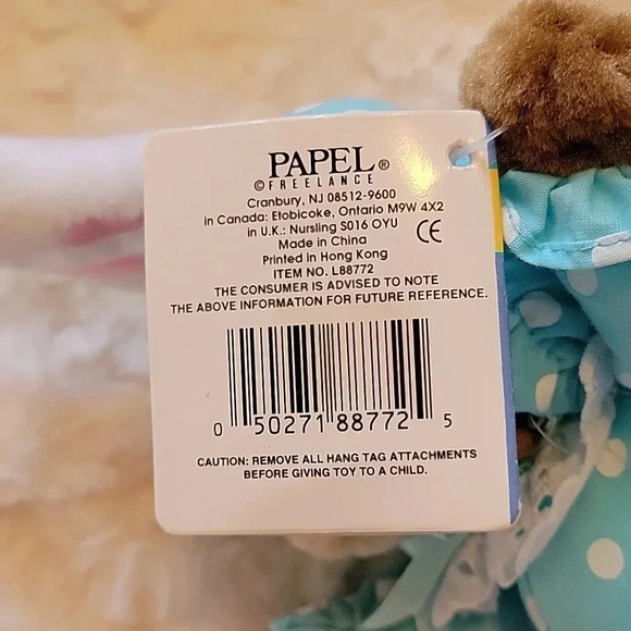 🌴3/$15🌴  Vintage blue polka dot Papel Bearly Bunny Jr in costume kids - Picture 9 of 15